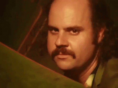 Man With Beard Sitting On Green Couch GIF
