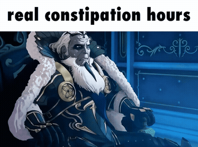 Man With Beard Sitting On Throne Real Constipation Hours GIF