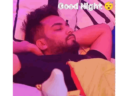 Man With Beard Sleeping Good Night Sticker