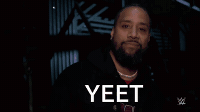 Man With Beard Smiling At Yeet Sign GIF