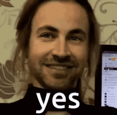 Man With Beard Smiling At Yes Screen GIF