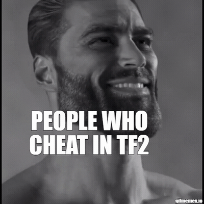 Man With Beard Smiling Black And White Photo People Who Cheat In TF2 GIF