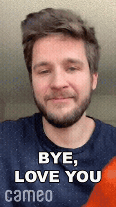 Man With Beard Smiling Bye Love You Cameo GIF