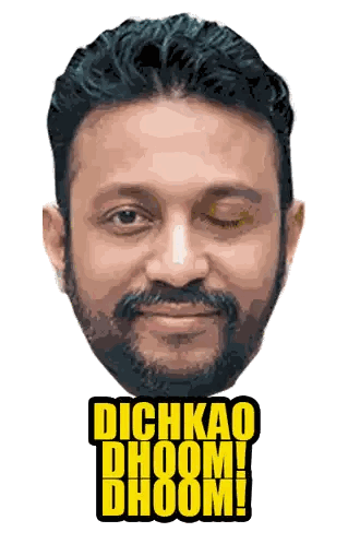 Man With Beard Smiling Dichkao Dhoom Sticker