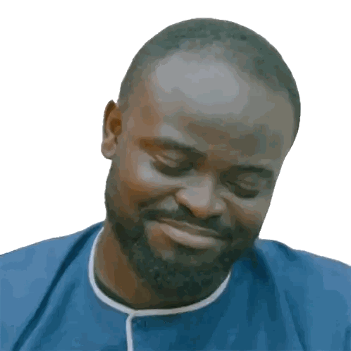 Man With Beard Smiling In Blue Shirt Sticker