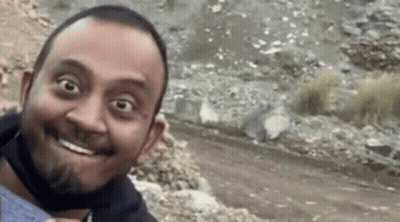 Man With Beard Smiling In Face Mask GIF