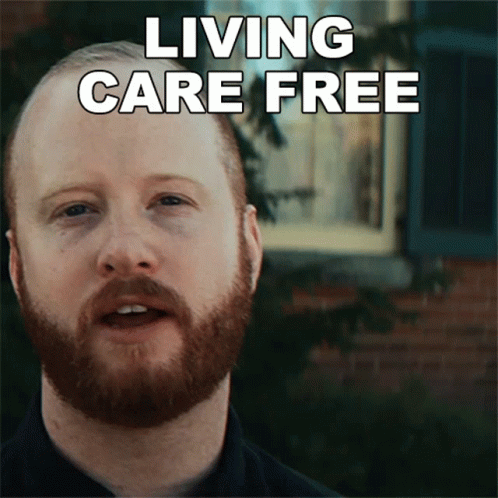 Man With Beard Smiling With Living Care Free GIF