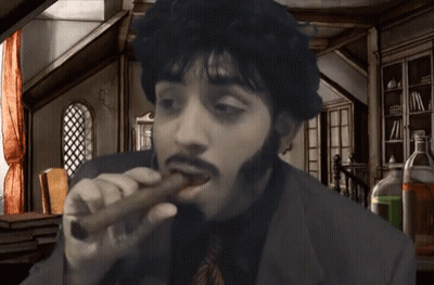 Man With Beard Smoking Cigar GIF