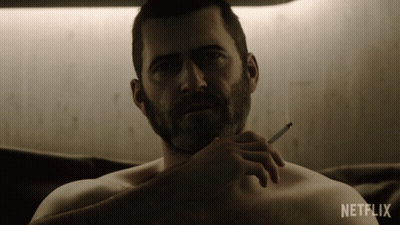 Man With Beard Smoking Cigarette GIF