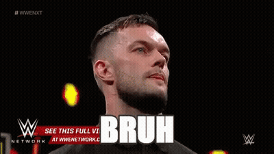 Man With Beard Standing Before Bruh Sign GIF