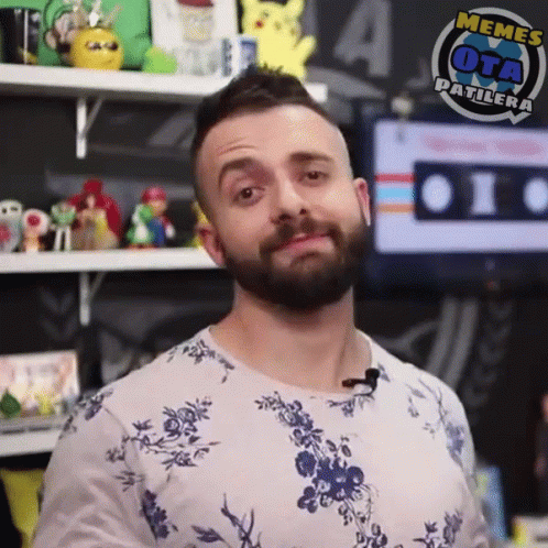 Man With Beard Standing Before Memes Sign GIF