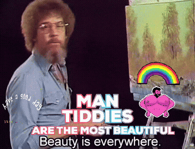 Man With Beard Standing In Front Of Easel GIF