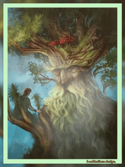 Man With Beard Standing Next To Tree GIF