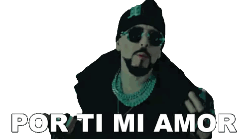 Man With Beard Sunglasses And Hat Says Por Ti Mi Amor Sticker
