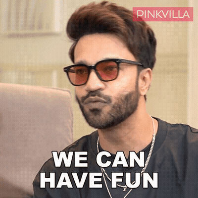 Man With Beard Sunglasses And Necklace Says We Can Have Fun GIF