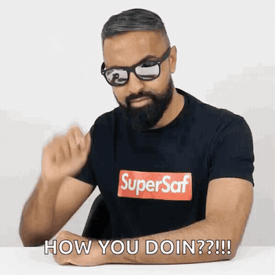 Man with Beard, Sunglasses, and Supersaf T-Shirt