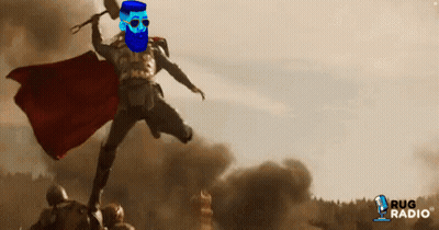 Man With Beard Sunglasses Holding Hammer And Cape GIF