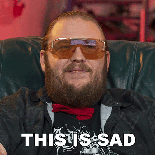 Man With Beard Sunglasses Red Bow Tie Says This Is Sad GIF