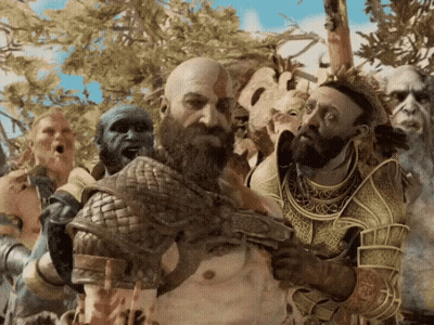 Man With Beard Surrounded By Group GIF