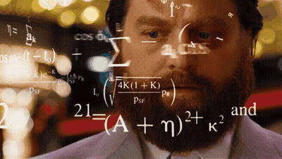 Man With Beard Surrounded By Math Equations GIF