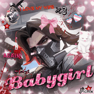 Man With Beard Surrounded By Pink Hearts Bucky De Kaii GIF