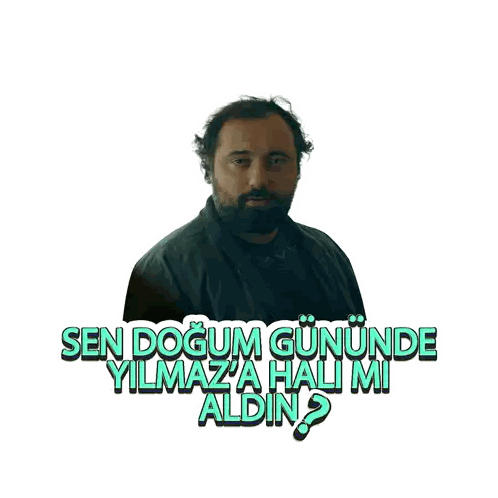 Man With Beard Surrounded By Words Sticker