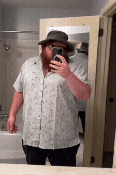 Man With Beard Taking Mirror Selfie GIF
