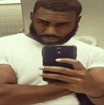 Man With Beard Taking Selfie GIF