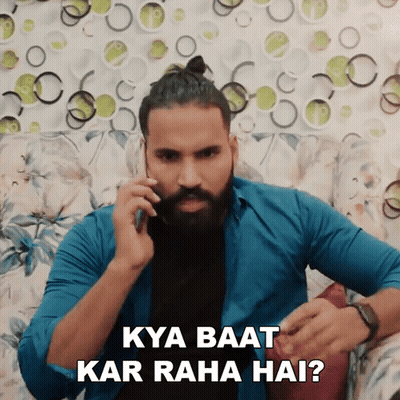 Man with Beard Talking on Phone Kya Baat Kar Raha Hai