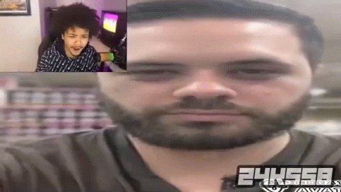 Man With Beard Talking On Video Call GIF