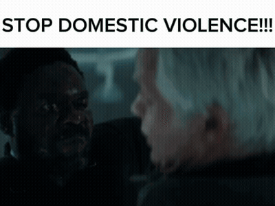 Man With Beard Talking To Another Man Stop Domestic Violence GIF