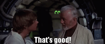 Man With Beard Talking To Boy In Star Wars Says That's Good GIF