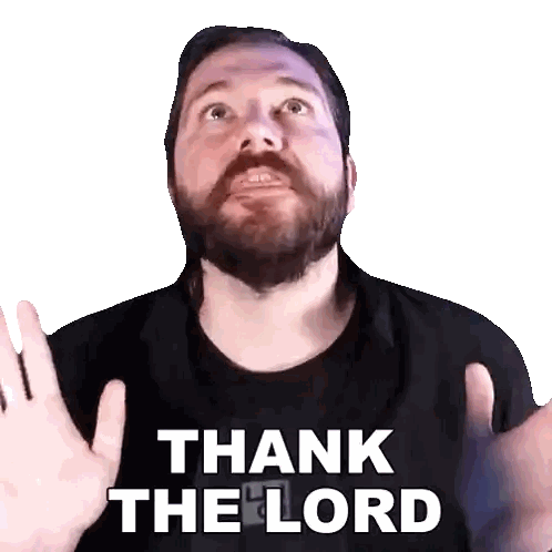Man With Beard Thank The Lord Sticker