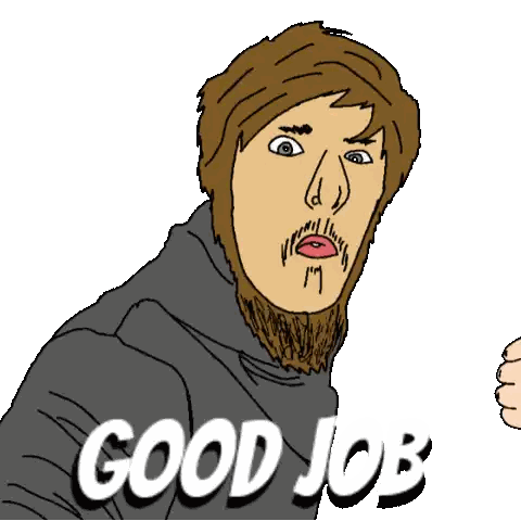 Man With Beard Thumbs Up Good Job Sticker