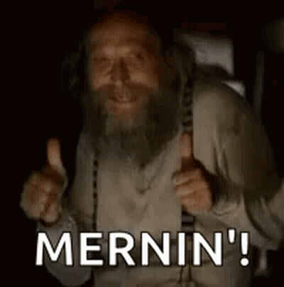 Man With Beard Thumbs Up Saying Mernin GIF