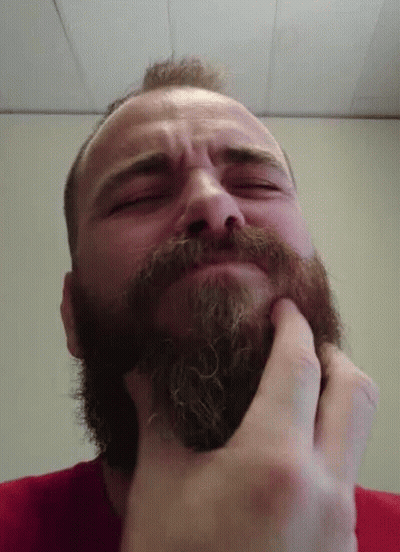 Man With Beard Touching Face GIF