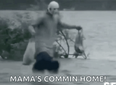 Man With Beard Walking Water Dog GIF