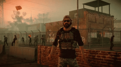 Man With Beard Wearing Army Shirt GIF