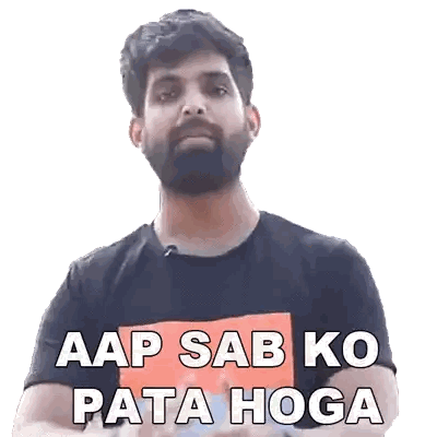 Man With Beard Wearing Black T-Shirt Sticker
