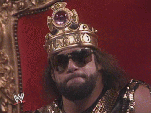 Man With Beard Wearing Crown And Sunglasses With W Logo GIF
