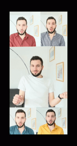 Man With Beard Wearing Different Shirts GIF