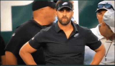 Man With Beard Wearing Eagles Hat GIF