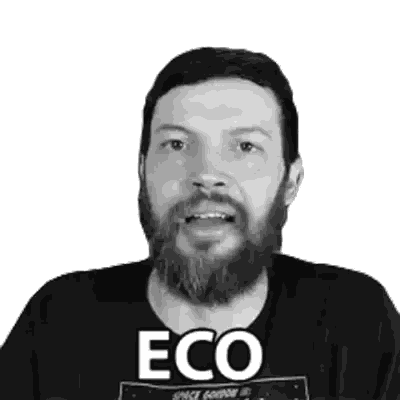 Man With Beard Wearing Eco T-Shirt Sticker