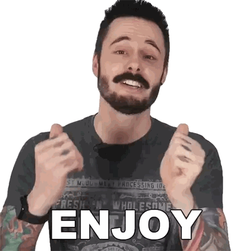 Man With Beard Wearing Enjoy Shirt Sticker