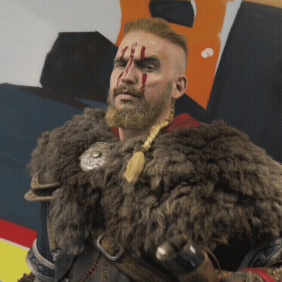 Man With Beard Wearing Fur Coat GIF