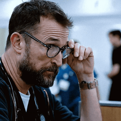 Man With Beard Wearing Glasses And Watch GIF