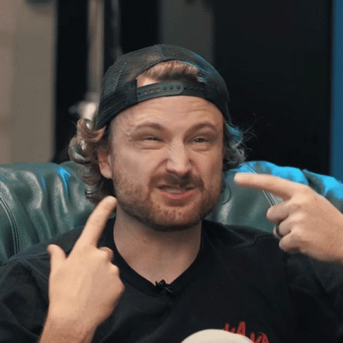 Man With Beard Wearing Hat And Black Shirt Saying Aa GIF