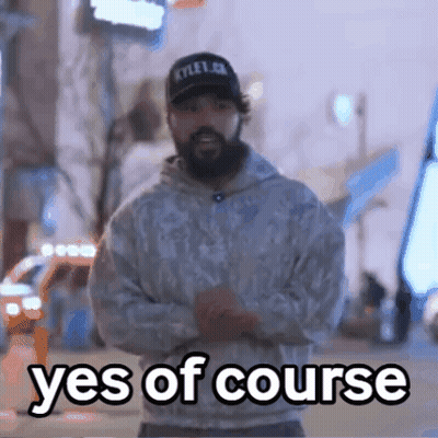 Man With Beard Wearing Hat And Sweatshirt Saying Yes GIF