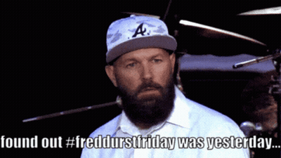 Man With Beard Wearing Hat Saying La GIF