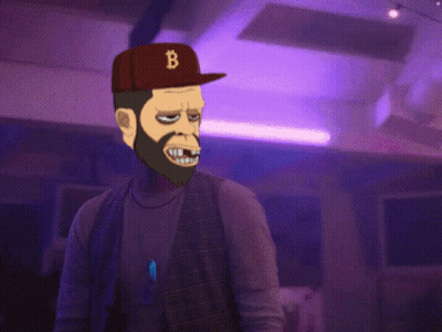 Man With Beard Wearing Hat With Letter B GIF